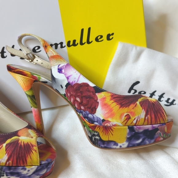 Bettye Muller Bombshell Slingback Platforms Floral EU36 US5.5-6 - Picture 6 of 12